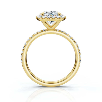 Cushion Halo Pave Ring