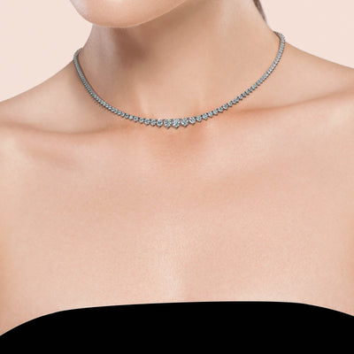 13 Carat Lab Grown Diamond Graduated Tennis Necklace