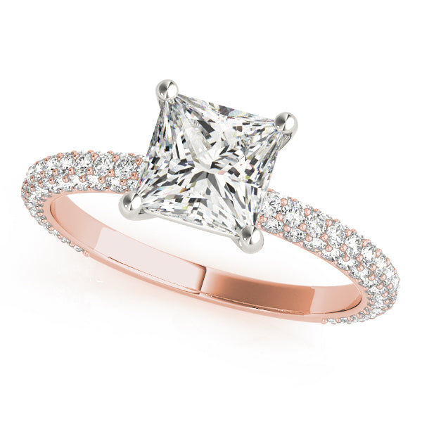 Princess Multi Row Solitaire Ring