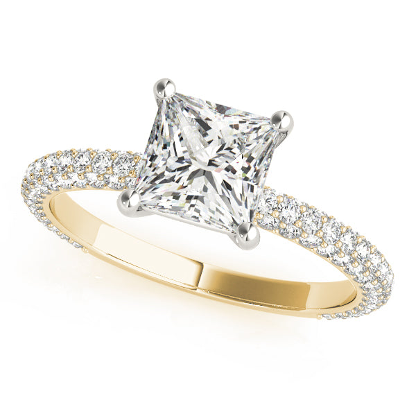 Princess Multi Row Solitaire Ring