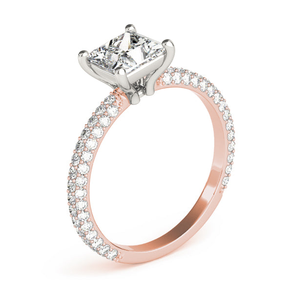 Princess Multi Row Solitaire Ring