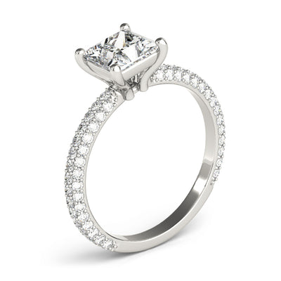 Princess Multi Row Solitaire Ring