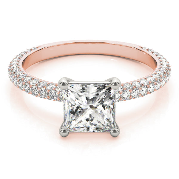 Princess Multi Row Solitaire Ring