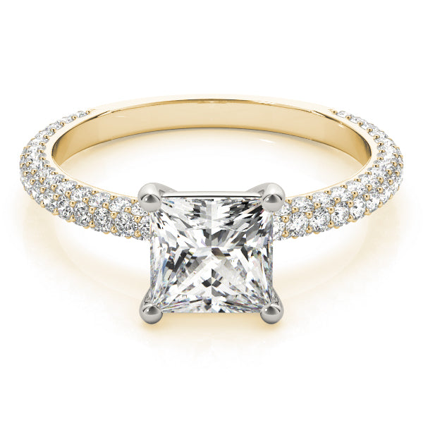 Princess Multi Row Solitaire Ring