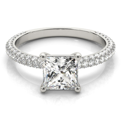 Princess Multi Row Solitaire Ring