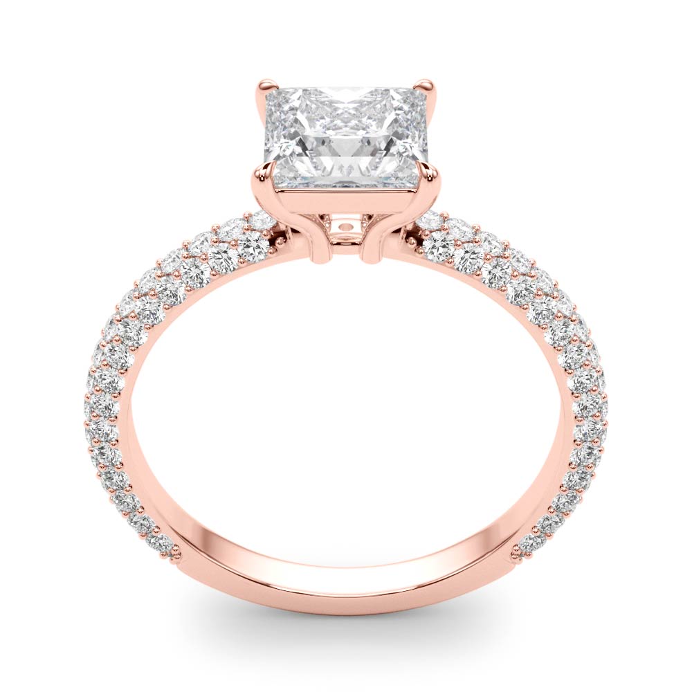 Princess Multi Row Solitaire Ring