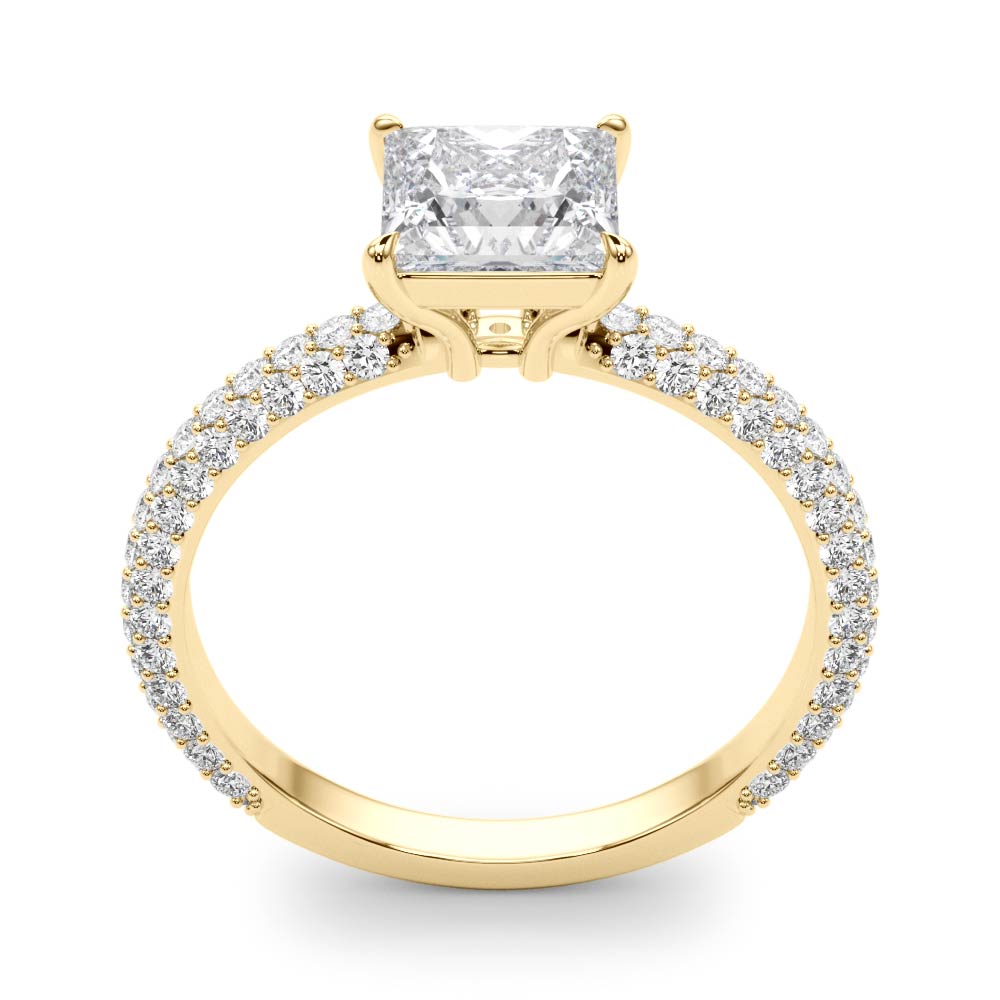 Princess Multi Row Solitaire Ring