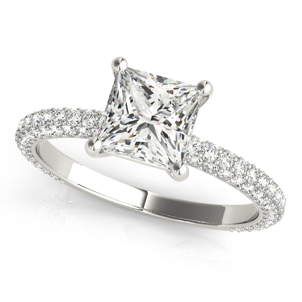 Princess Multi Row Solitaire Ring