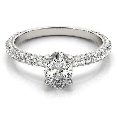 Oval Multi Row Solitaire Ring