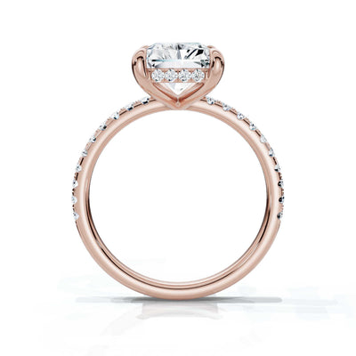 Radiant Pave Ring with Hidden Halo