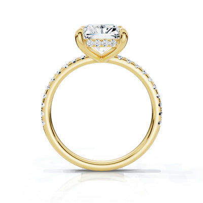 Radiant Pave Ring with Hidden Halo