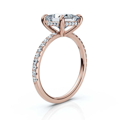 Princess Pave Ring with Hidden Halo