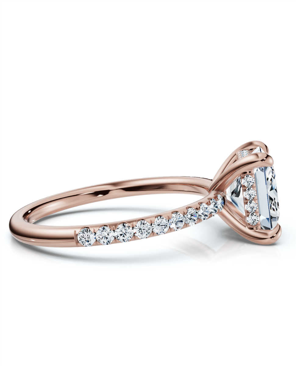 Princess Pave Ring with Hidden Halo