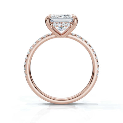 Princess Pave Ring with Hidden Halo