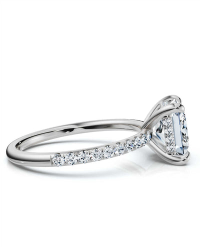 Princess Pave Ring with Hidden Halo