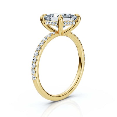 Princess Pave Ring with Hidden Halo