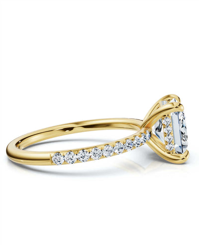 Princess Pave Ring with Hidden Halo