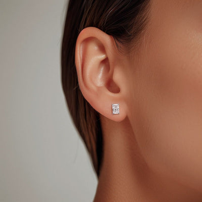 1.5 Carat Radiant Lab Grown Diamond Stud Earrings