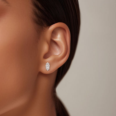 2 Carat Marquise Lab Grown Diamond Stud Earrings