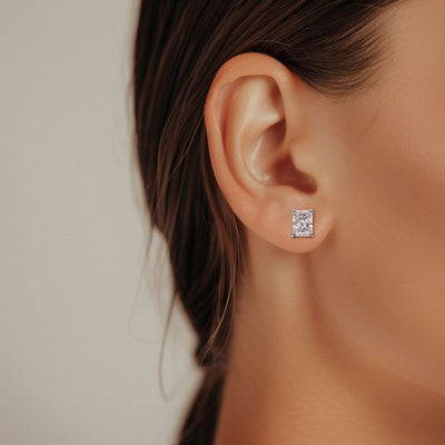 3 Carat Radiant Lab Grown Diamond Stud Earrings