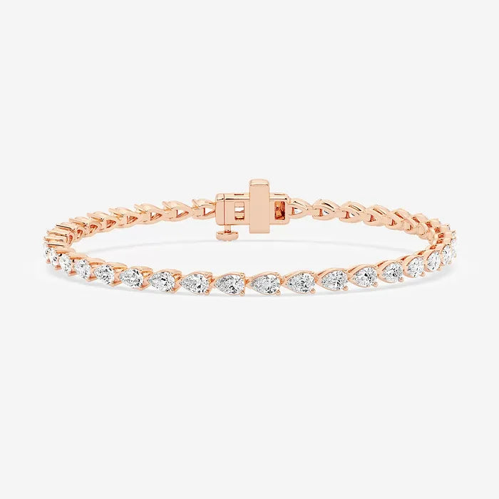 Pear Lab Grown Diamond Tennis Bracelet