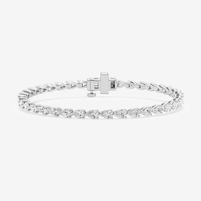 Pear Lab Grown Diamond Tennis Bracelet