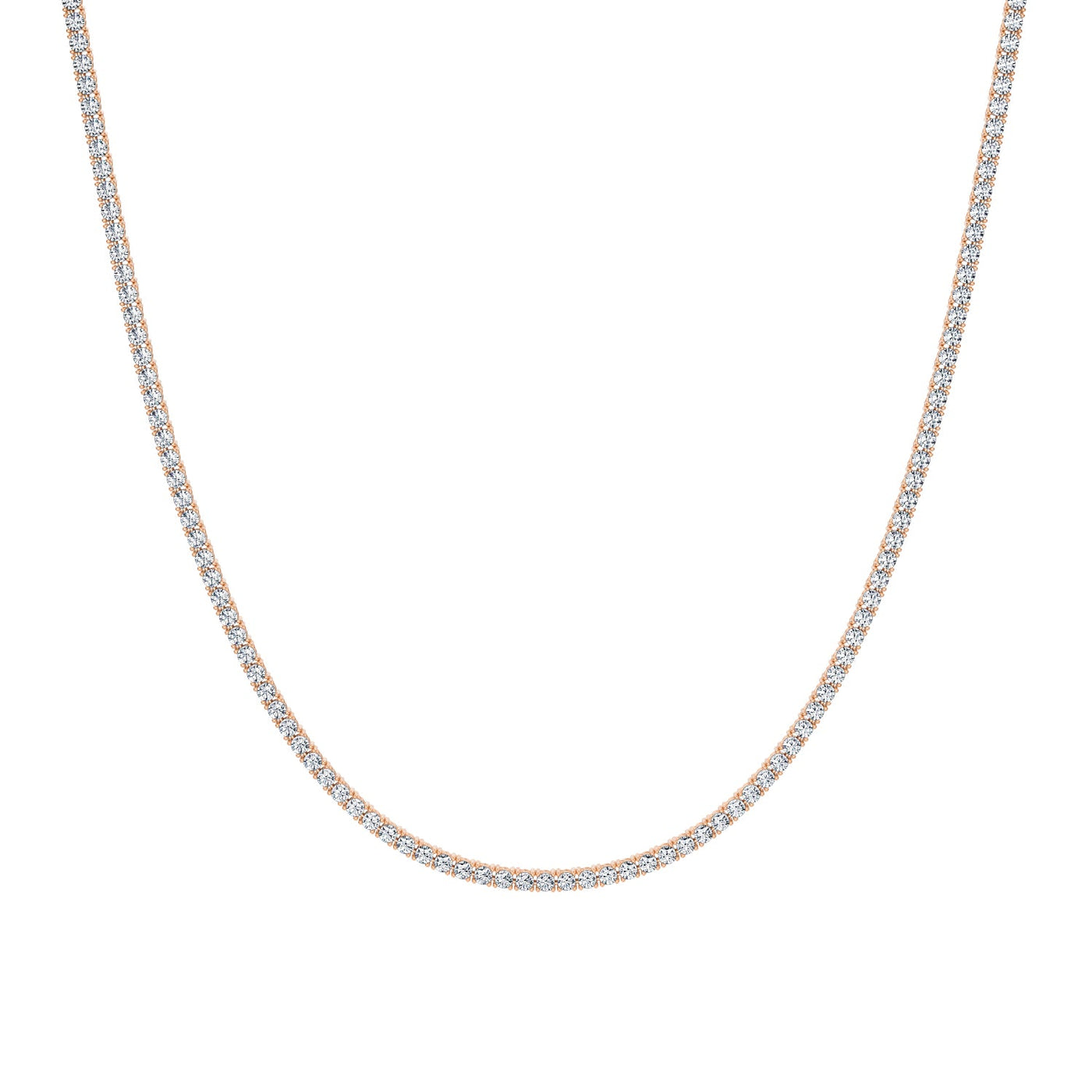 4 Carat Round Lab Grown Diamond Tennis Necklace