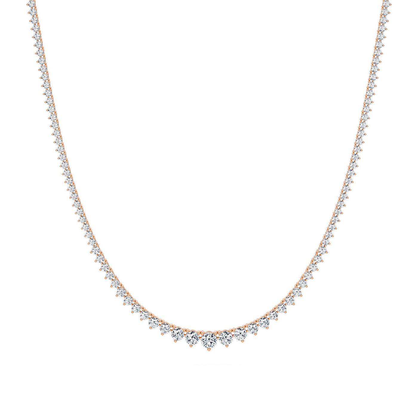 5 Carat Lab Grown Diamond Graduated Tennis Necklace