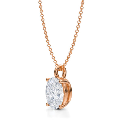 2 1/2 Carat Oval Lab Grown Diamond Solitaire Pendant