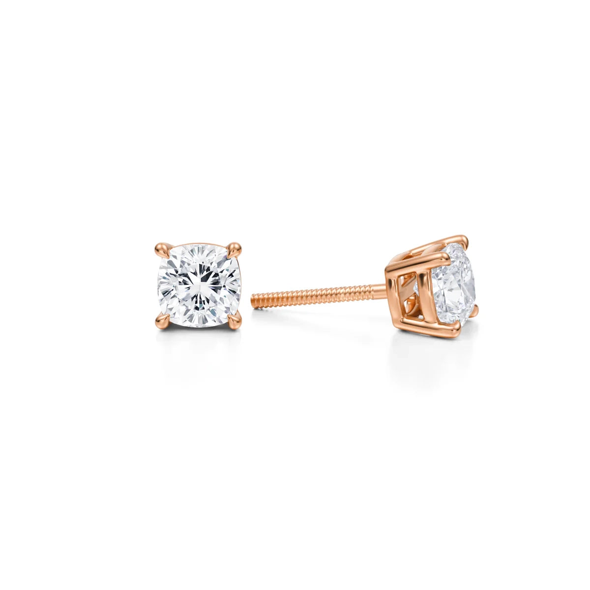 1.5 Carat Cushion Lab Grown Diamond Stud Earrings