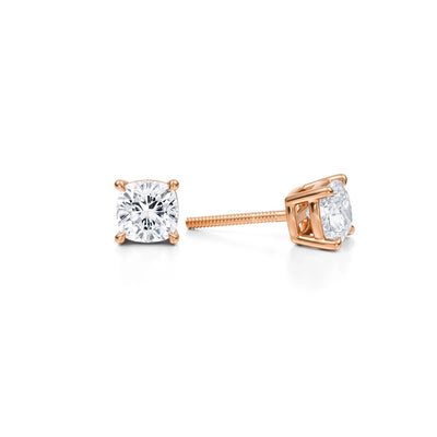 1.5 Carat Cushion Lab Grown Diamond Stud Earrings