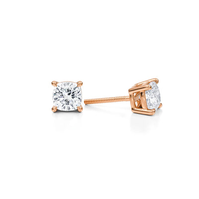 2 Carat Cushion Lab Grown Diamond Stud Earrings