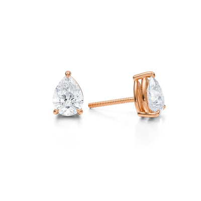 2 Carat Pear Lab Grown Diamond Stud Earrings