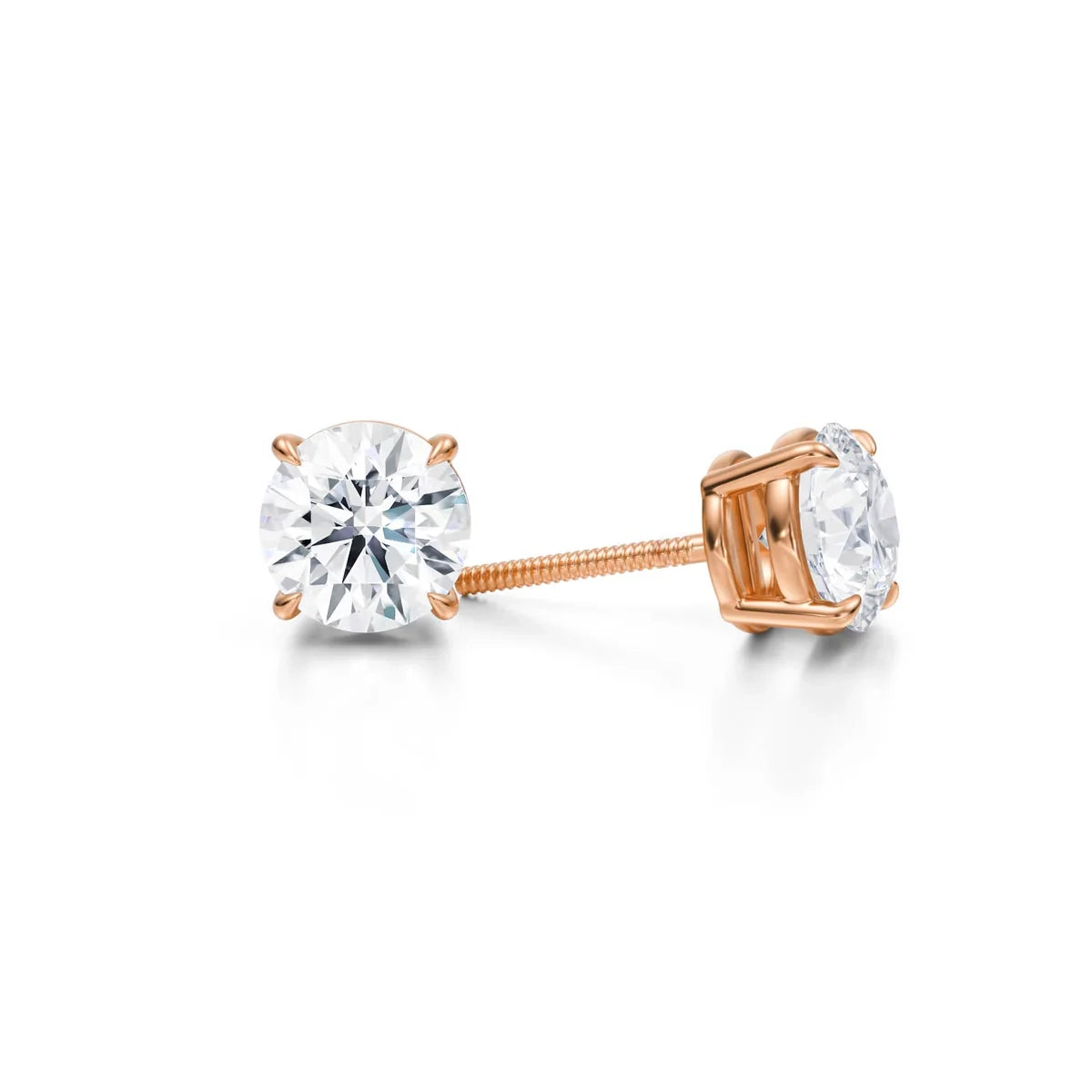 2.5 Carat Round Lab Grown Diamond Stud Earrings