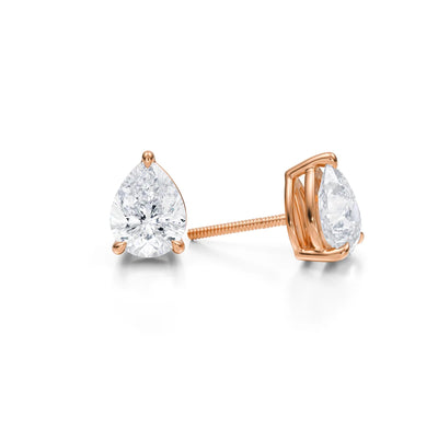 3 Carat Pear Lab Grown Diamond Stud Earrings