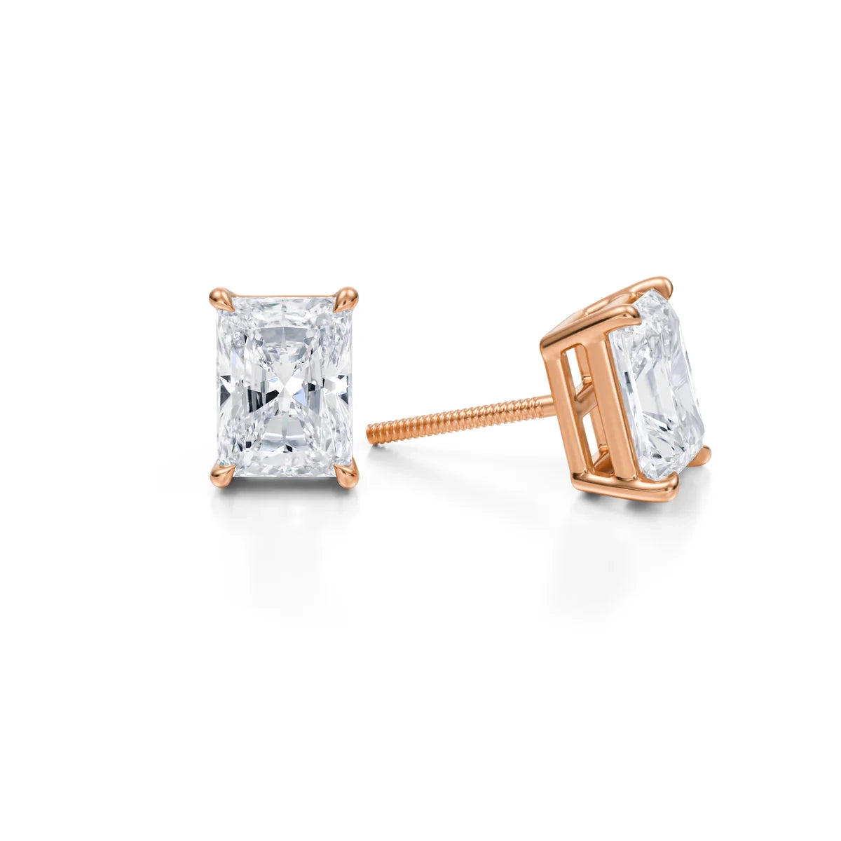 3 Carat Radiant Lab Grown Diamond Stud Earrings