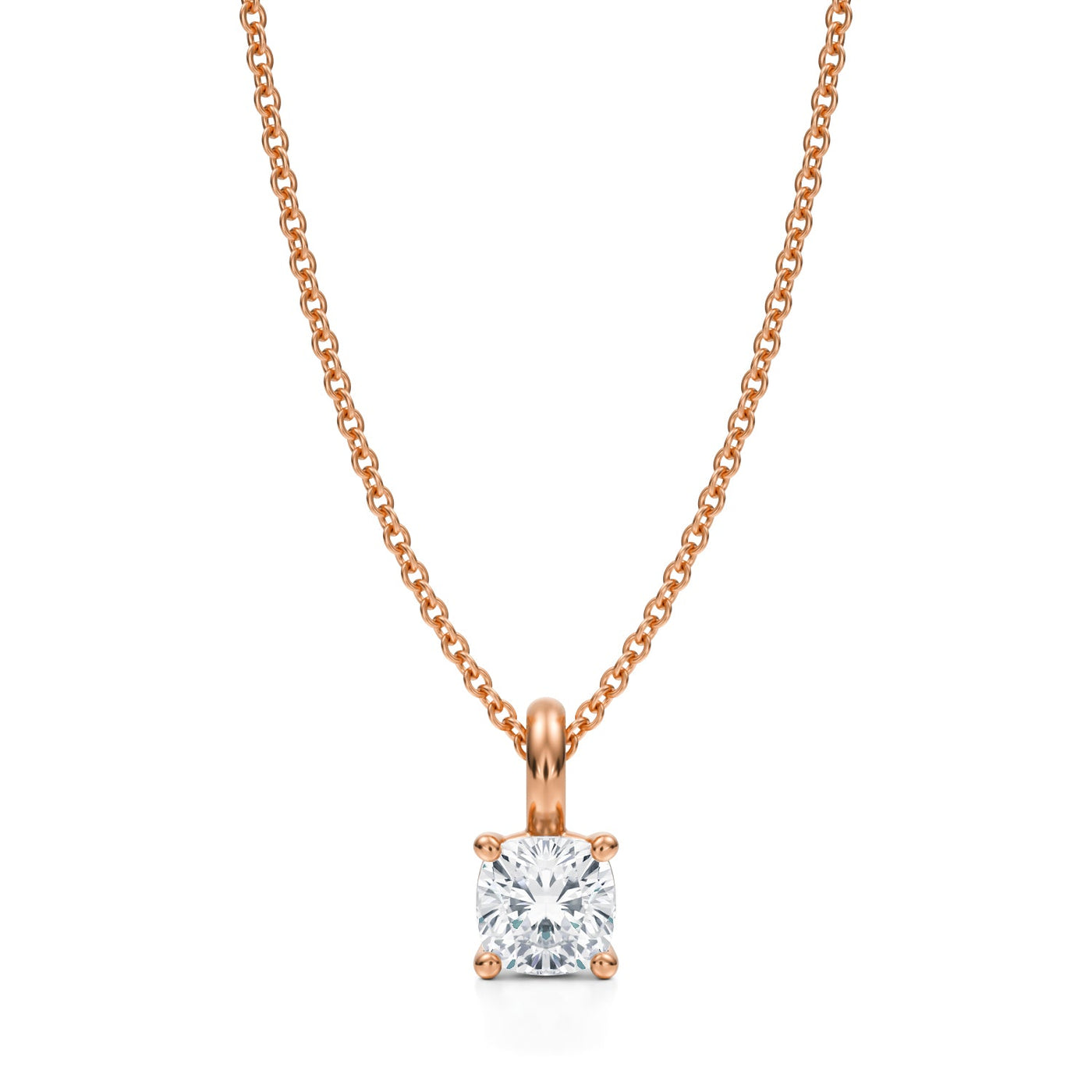 1/2 Carat Cushion Lab Grown Diamond Solitaire Pendant