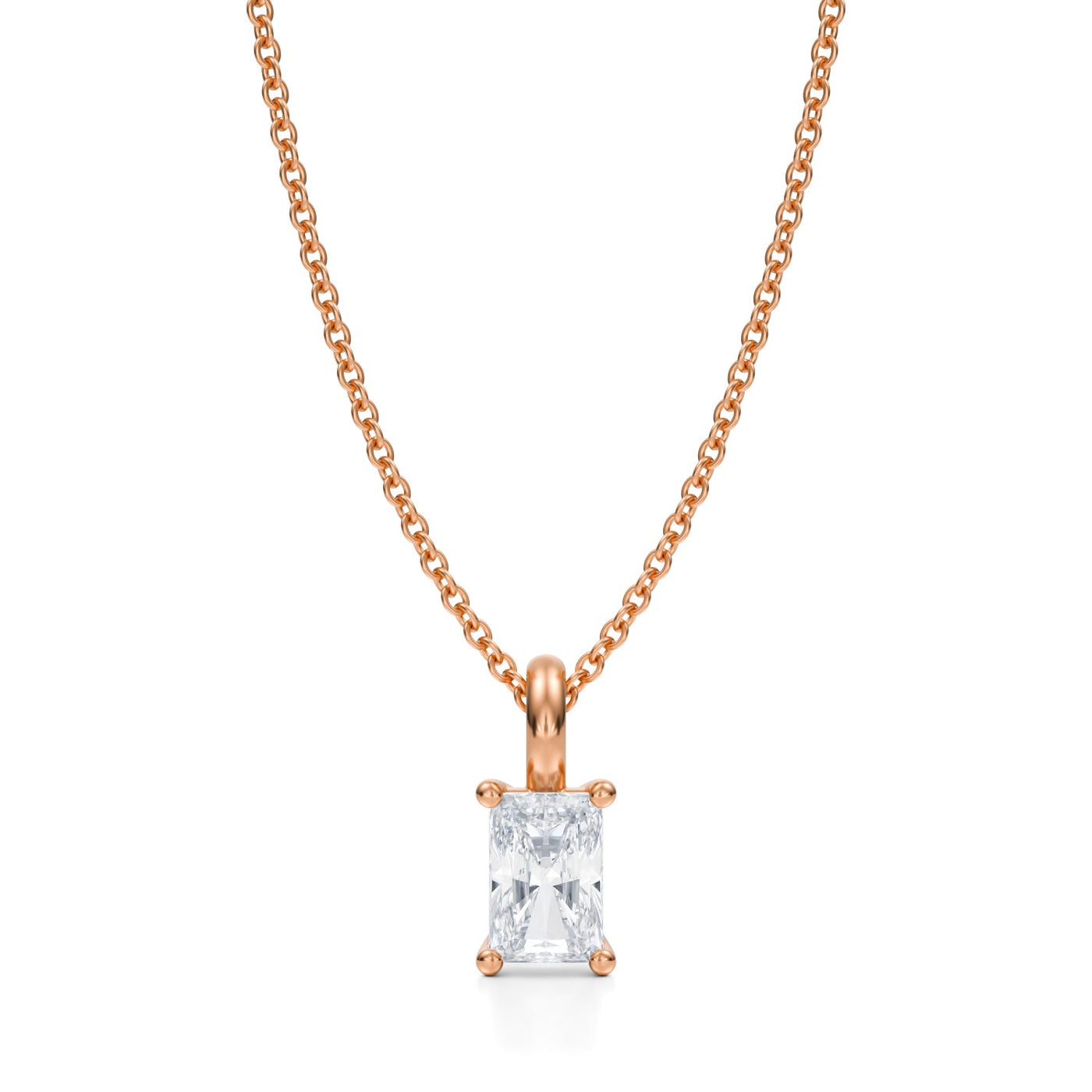 1/2 Carat Radiant Lab Grown Diamond Solitaire Pendant