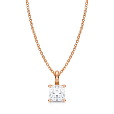 1 Carat Cushion Lab Grown Diamond Solitaire Pendant