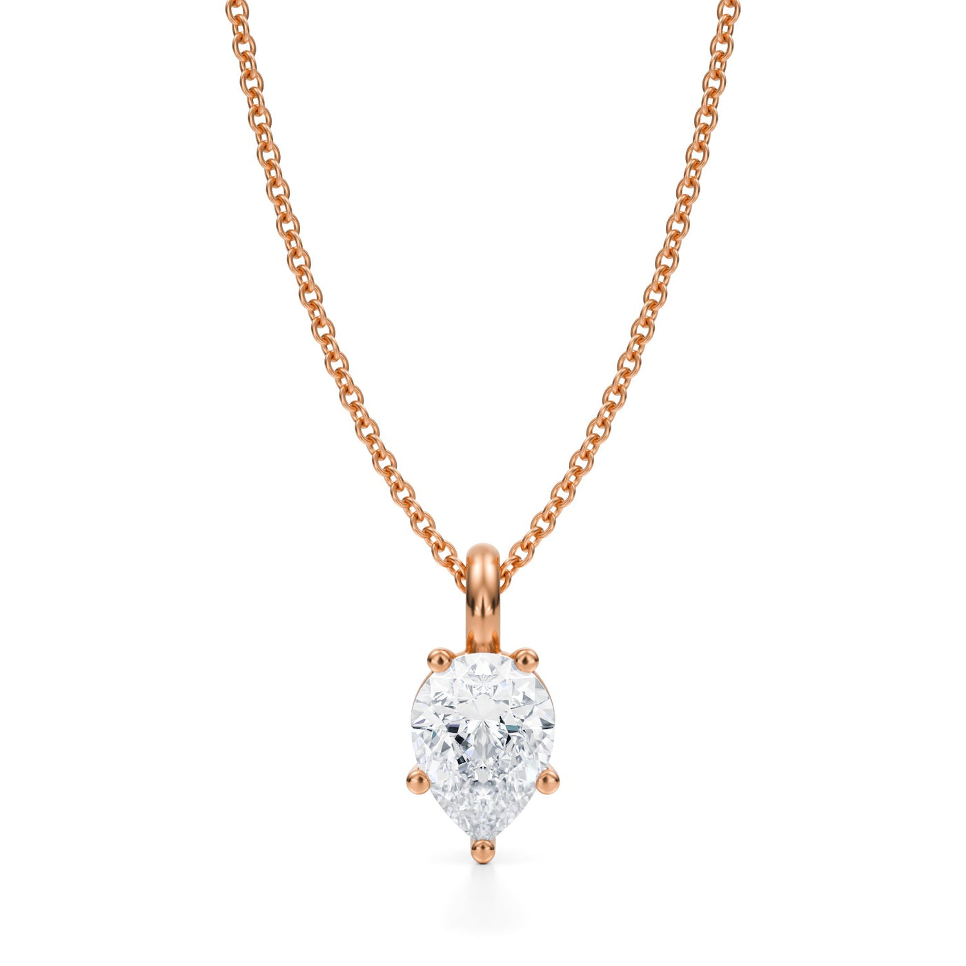 1 Carat Pear Lab Grown Diamond Solitaire Pendant