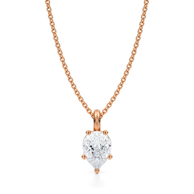 1 Carat Pear Lab Grown Diamond Solitaire Pendant