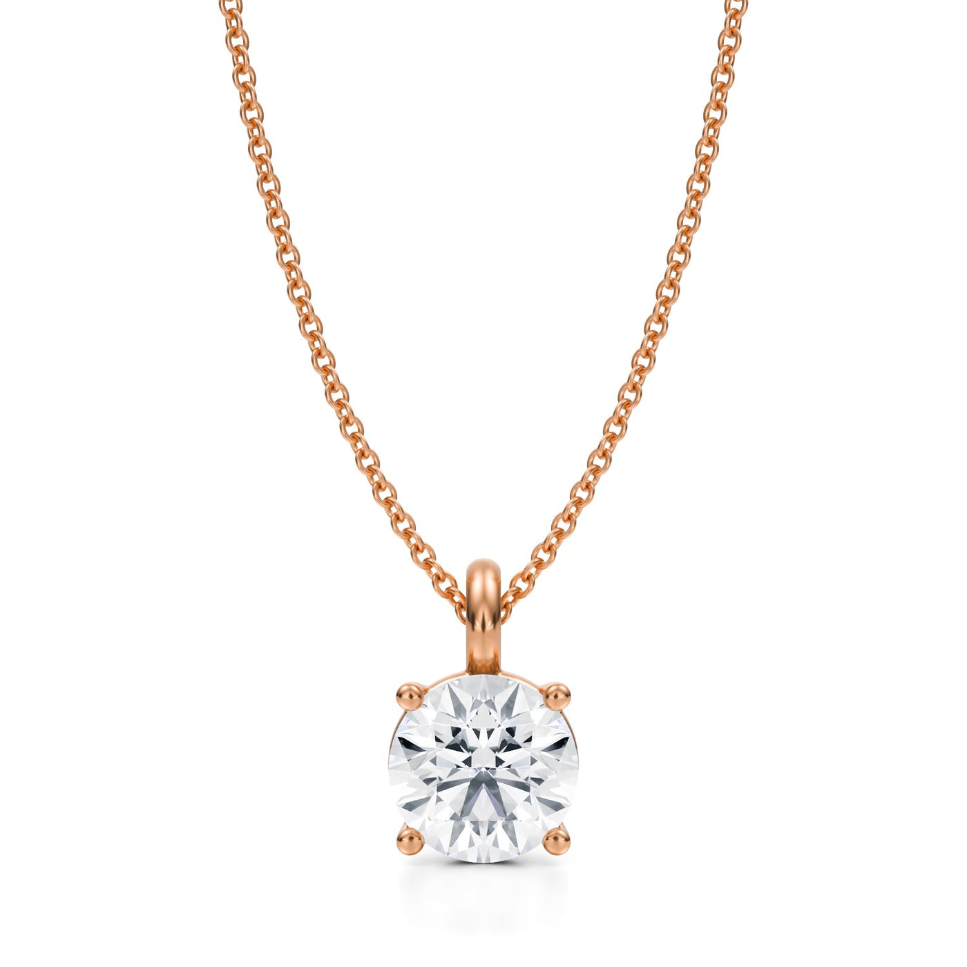 1.5 Carat Round Lab Grown Diamond Solitaire Pendant