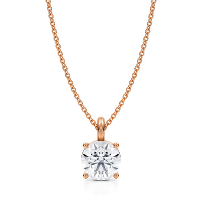 1.5 Carat Round Lab Grown Diamond Solitaire Pendant