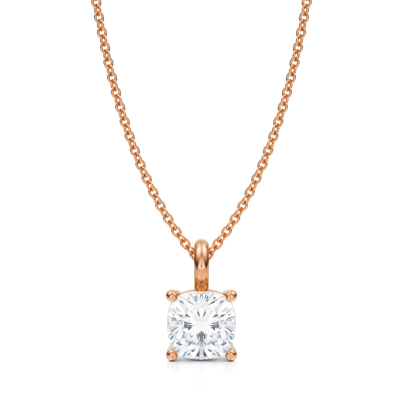 1 1/2 Carat Cushion Lab Grown Diamond Solitaire Pendant