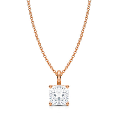 1 1/2 Carat Cushion Lab Grown Diamond Solitaire Pendant