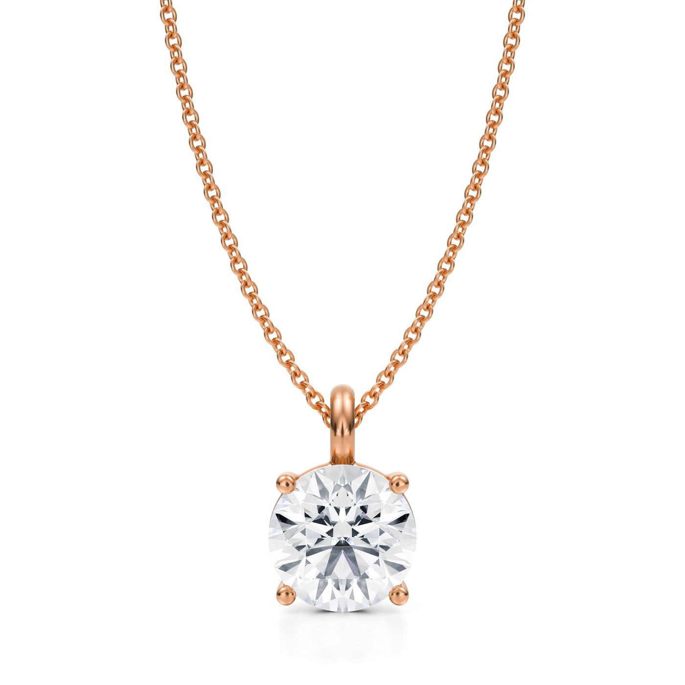 2 Carat Round Lab Grown Diamond Solitaire Pendant