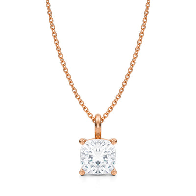 2 Carat Cushion Lab Grown Diamond Solitaire Pendant