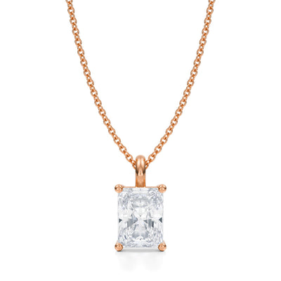 2 Carat Radiant Lab Grown Diamond Solitaire Pendant