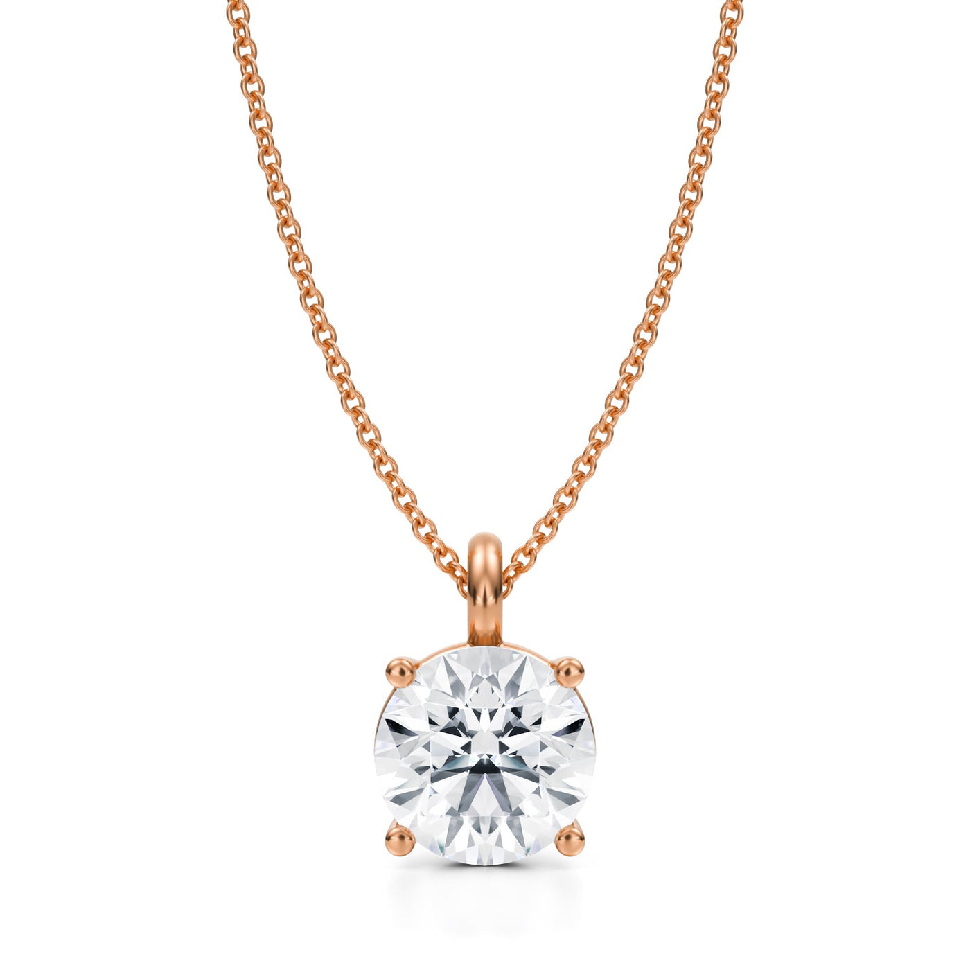 2.5 Carat Round Lab Grown Diamond Solitaire Pendant