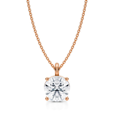 2.5 Carat Round Lab Grown Diamond Solitaire Pendant